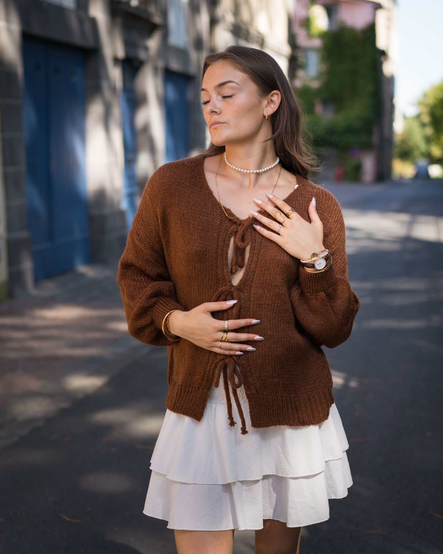 Gilet Flavie Marron Clair